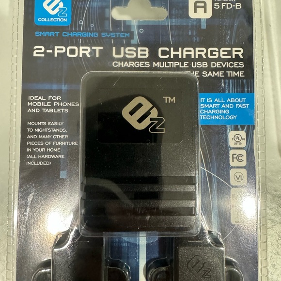 PAIR OF EZ COLLECTION SMART CHARGING SYSTEM 2-PORT USB CHARGER (NEW IN BOX) - Picture 3 of 4